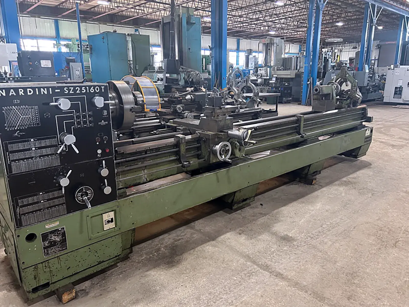 NARDINI SZ25160T GAP BED LATHE - 25" SWING, 160" CENTERS, 3.25" SPINDLE BORE, 1500 RPM, 12 HP - MANUAL LATHES