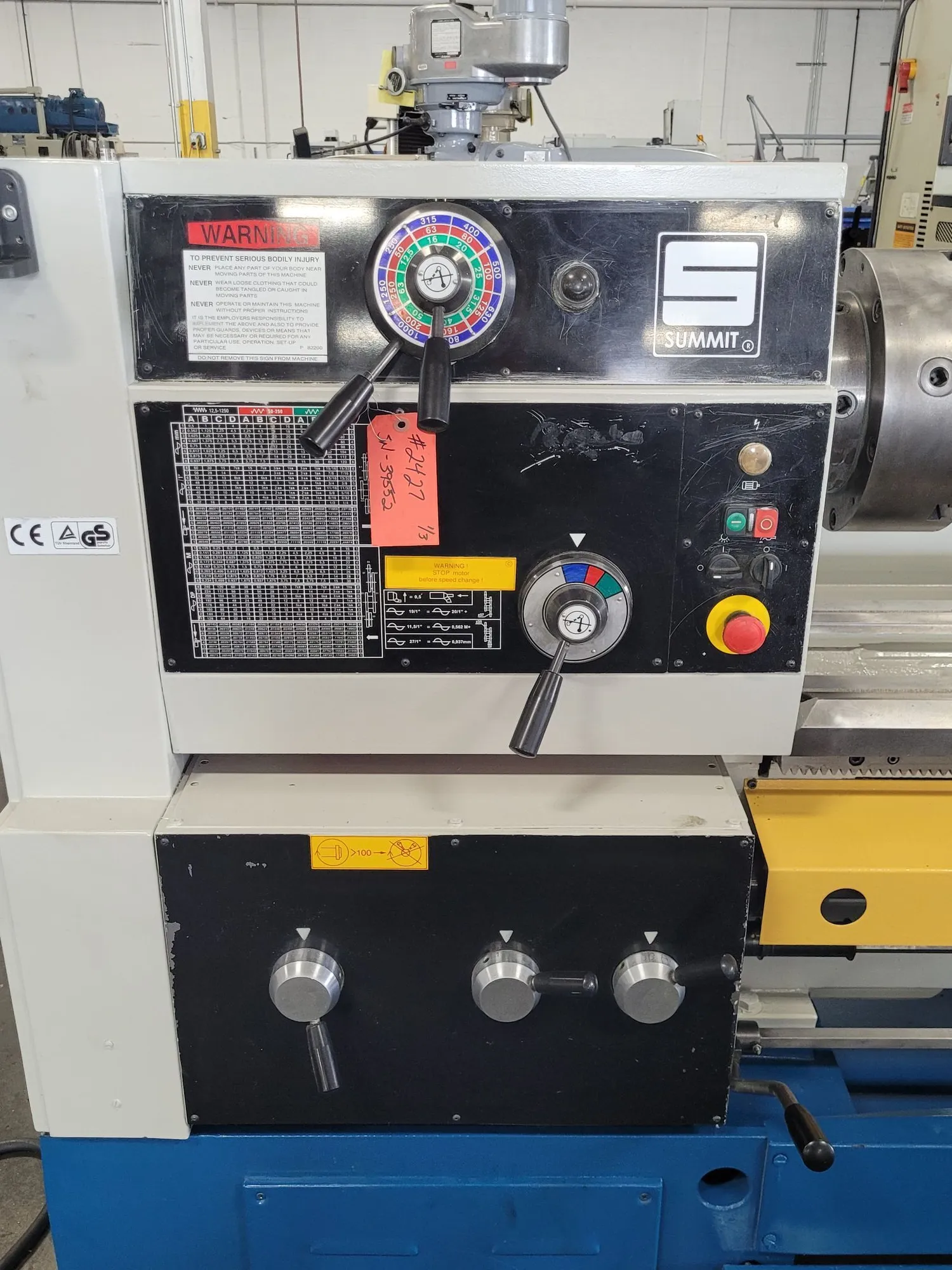 SUMMIT 24120B 24"/33" GAP BED LATHE, 120" CENTERS, 15 HP, NEWALL DRO, 220V 3-PHASE - MANUAL LATHES