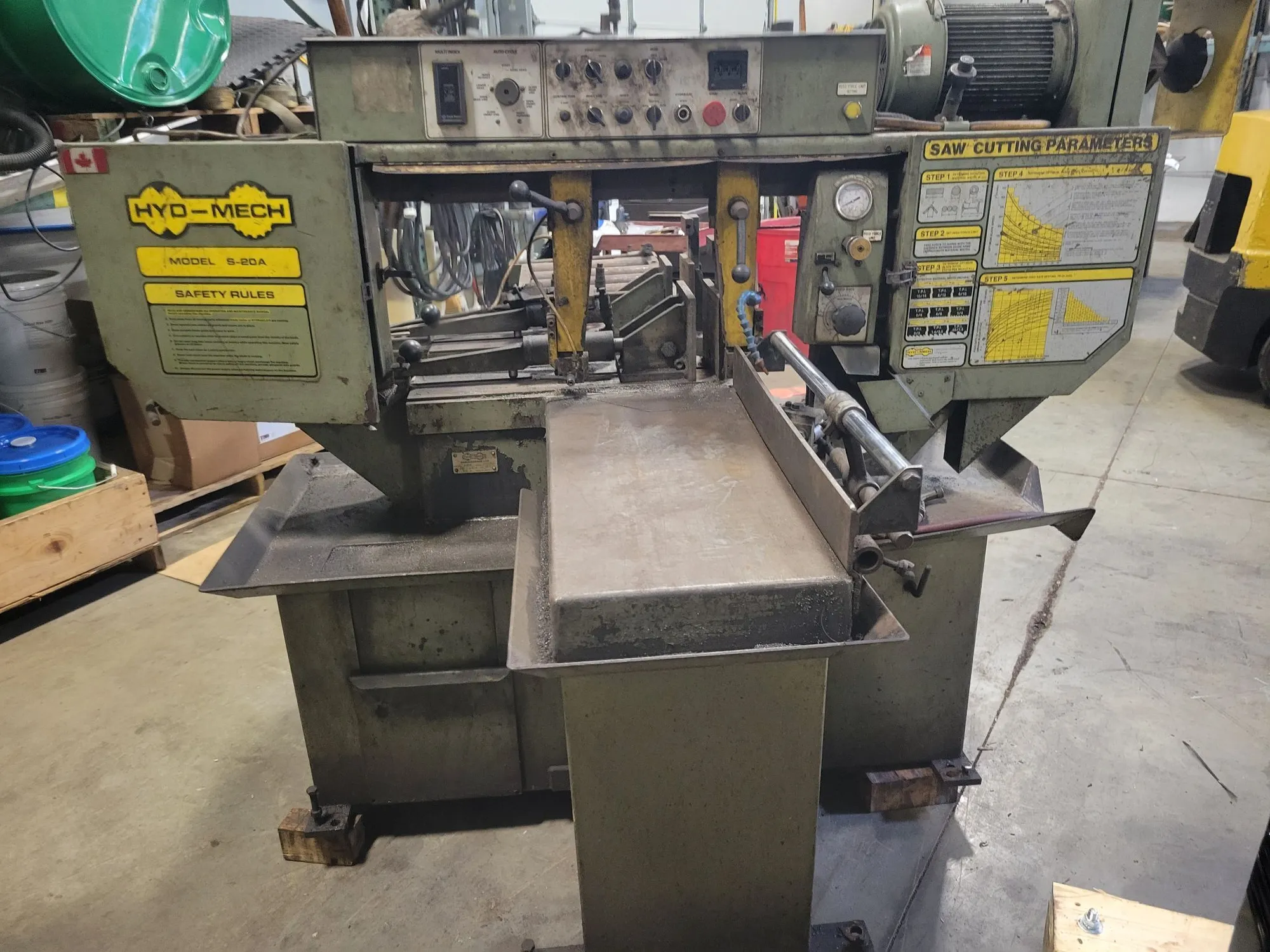 HYD-MECH S-20A Horizontal Band Saw - 220V, 3.00 HP, Flood Coolant, 75-330 Blade Speed - HORIZONTAL BAND SAWS