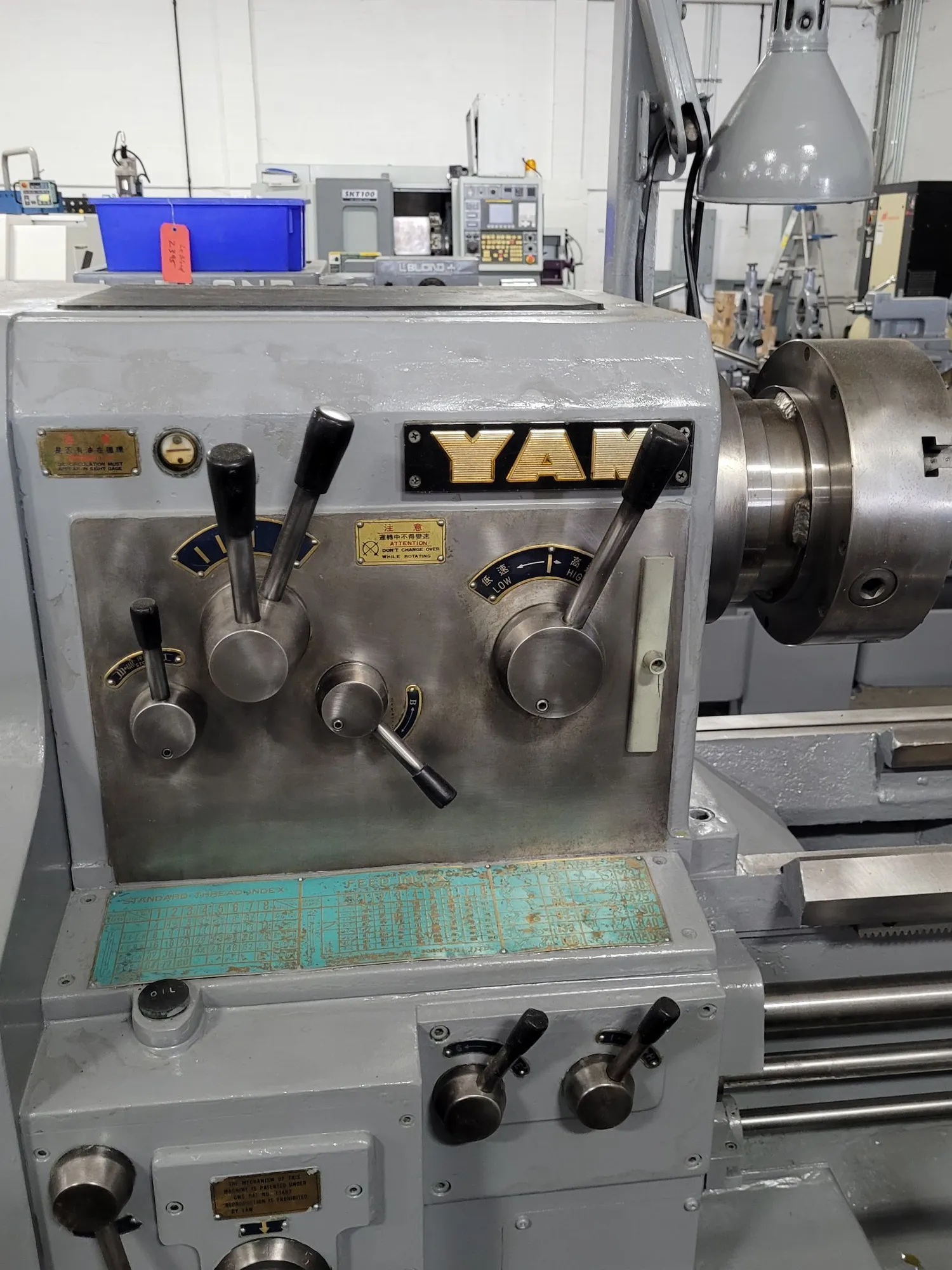 1984 YANG IRON WORKS 1500H LATHE - 60" BED, 1500 RPM, 10 HP, 22" SWING - MANUAL LATHES