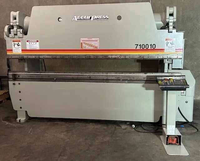 1998 ACCURPRESS 710010 HYDRAULIC PRESS BRAKE, 100 TON, 10' 8" STROKE, CNC ETS100 - PRESS BRAKES