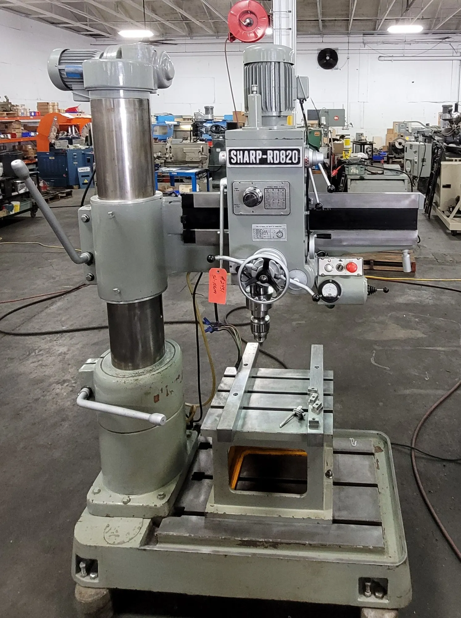 1989 SHARP RD-820 RADIAL ARM DRILL, 3 HP, 1500 RPM, MT #4, 66X32X87 IN - RADIAL ARM DRILLING MACHINES