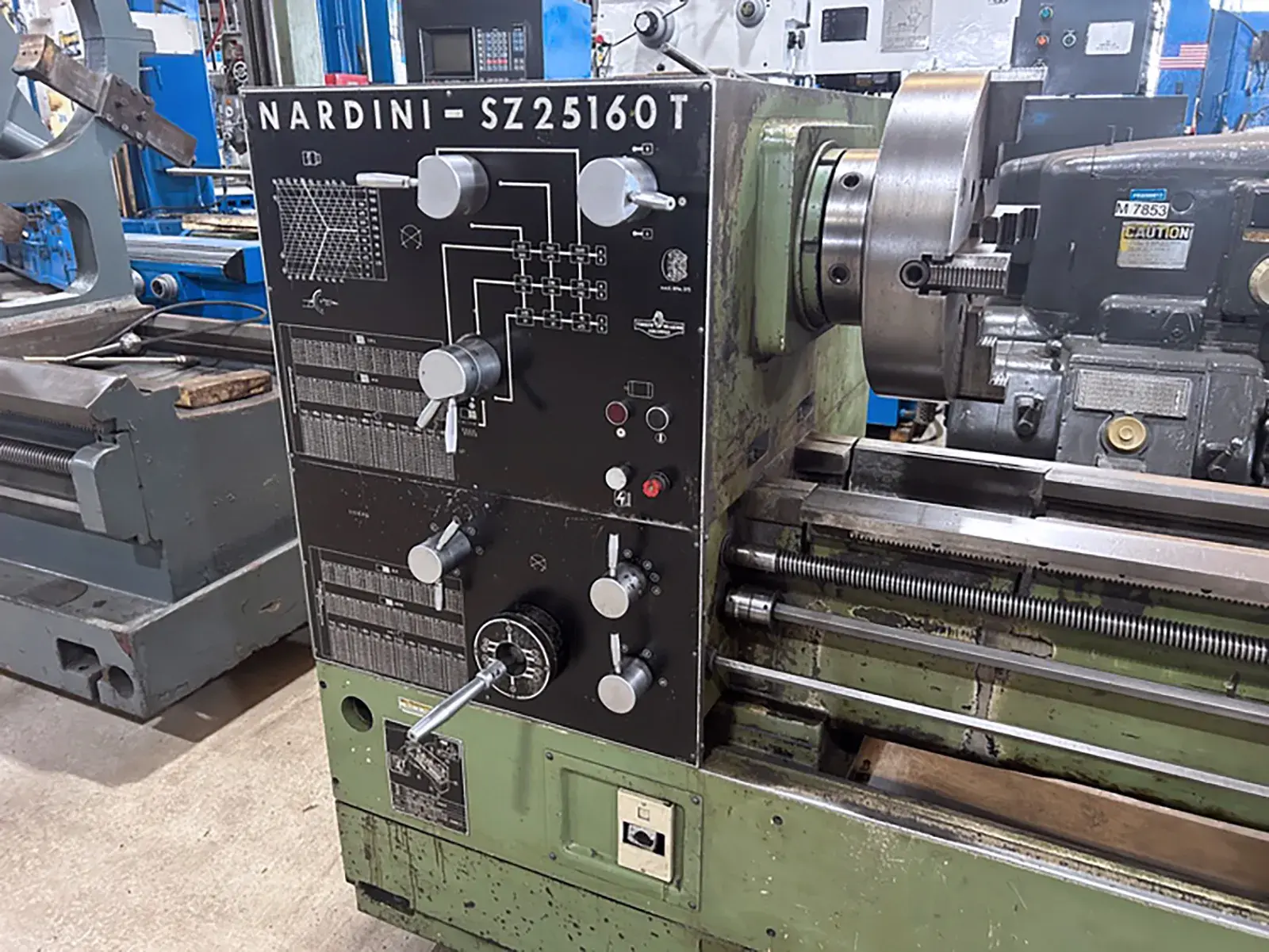NARDINI SZ25160T GAP BED LATHE - 25" SWING, 160" CENTERS, 3.25" SPINDLE BORE, 1500 RPM, 12 HP - MANUAL LATHES